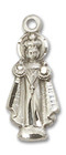Infant of Prague Figurine Pendant - Sterling Silver 3/4 x 1/4 0823SS