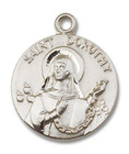St Dorothy Medal - Sterling Silver 3/4 x 5/8 Round Pendant 0827SS St Dorothy Medal - Sterling Silver 3/4 x 5/8 Round Pendant 0827SS