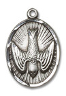 Holy Spirit Medal - Sterling Silver Oval Pendant 2 Sizes Holy Spirit Medal - Sterling Silver Oval Pendant 2 Sizes