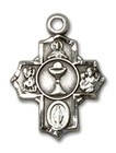 First Communion 5-Way Medal Charm - Sterling Silver Pendant 0890SS First Communion 5-Way Medal Charm - Sterling Silver Pendant 0890SS
