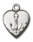 Confirmation Heart Pendant - Sterling Silver 5/8 x 1/2 0891SS Confirmation Heart Pendant - Sterling Silver 5/8 x 1/2 0891SS