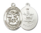 Large St Michael Army Medal - Sterling Silver 1 x 5/8 Oval Pendant 1173SS2 Large St Michael Army Medal - Sterling Silver 1 x 5/8 Oval Pendant 1173SS2