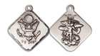 St Michael Army Medal - Sterling Silver 3/4 x 5/8 Diamond Shaped Pendant 1180SS2 St Michael Army Medal - Sterling Silver 3/4 x 5/8 Diamond Shaped Pendant 1180SS2