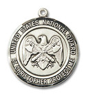 St Christopher National Guard Medal - Sterling Silver Round Pendant 2 Sizes St Christopher National Guard Medal - Sterling Silver Round Pendant 2 Sizes