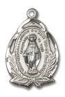 Embellished Miraculous Medal - Sterling Silver 3/4 x 1/2 Oval Pendant 1481MSS Embellished Miraculous Medal - Sterling Silver 3/4 x 1/2 Oval Pendant 1481MSS