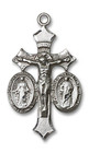 Large Jesus, Mary and Joseph Crucifix Pendant - Sterling Silver 1 1/8 x 5/8 1485SS Large Jesus, Mary and Joseph Crucifix Pendant - Sterling Silver 1 1/8 x 5/8 1485SS