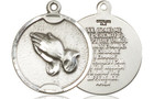 Praying Hands Serenity Prayer Medal - Sterling Silver 7/8 x 3/4 Round Pendant 1629SS Praying Hands Serenity Prayer Medal - Sterling Silver 7/8 x 3/4 Round Pendant 1629SS