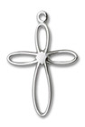 Cut Out Loop Cross Pendant - Sterling Silver 7/8 x 1/2 1707SS Cut Out Loop Cross Pendant - Sterling Silver 7/8 x 1/2 1707SS