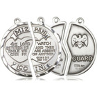 Large National Guard Mizpah Medal Necklaces - Sterling Silver Pendant On 18 and 24 Chains 2012SS5 Large National Guard Mizpah Medal Necklaces - Sterling Silver Pendant On 18 and 24 Chains 2012SS5