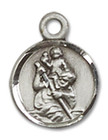 St Christopher Medal Charm - Sterling Silver Round Pendant 2343SS