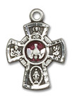 Red Inlay 5-Way Medal - Sterling Silver 5/8 x 3/8 Pendant 3145ESS Red Inlay 5-Way Medal - Sterling Silver 5/8 x 3/8 Pendant 3145ESS