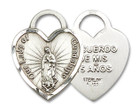 Heart Shaped Our Lady of Guadalupe Medal - Sterling Silver 5/8 x 1/2 Pendant 3409SS Heart Shaped Our Lady of Guadalupe Medal - Sterling Silver 5/8 x 1/2 Pendant 3409SS