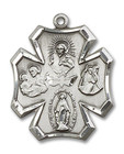 4-Way Medal - Sterling Silver 1 x 7/8 Pendant 4137SS 4-Way Medal - Sterling Silver 1 x 7/8 Pendant 4137SS