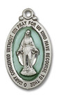 Large Blue Miraculous Medal - Sterling Silver 1 1/8 x 5/8 Oval Pendant 4145EMSS Large Blue Miraculous Medal - Sterling Silver 1 1/8 x 5/8 Oval Pendant 4145EMSS