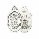 Large St Michael Air Force Medal - Sterling Silver 1 1/8 x 5/8 Oval Pendant 4145RSS1 Large St Michael Air Force Medal - Sterling Silver 1 1/8 x 5/8 Oval Pendant 4145RSS1
