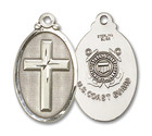Large Coast Guard Cross Medal - Sterling Silver 1 1/8 x 5/8 Oval Pendant 4145YSS3 Large Coast Guard Cross Medal - Sterling Silver 1 1/8 x 5/8 Oval Pendant 4145YSS3
