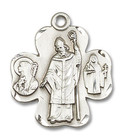 Irish Saints Shamrock Pendant - Sterling Silver 1 x 7/8 4148SS Irish Saints Shamrock Pendant - Sterling Silver 1 x 7/8 4148SS