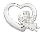 Heart and Guardian Angel Pendant Charm - Sterling Silver 4206SS Heart and Guardian Angel Pendant Charm - Sterling Silver 4206SS