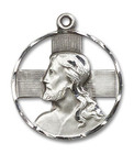 Cut Out Head of Christ Pendant - Sterling Silver 7/8 x 3/4 4221SS Cut Out Head of Christ Pendant - Sterling Silver 7/8 x 3/4 4221SS