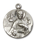 St John The Evangelist Medal - Sterling Silver 3/4 x 5/8 Round Pendant 4231SS St John The Evangelist Medal - Sterling Silver 3/4 x 5/8 Round Pendant 4231SS