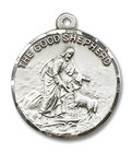 Good Shepherd Medal - Sterling Silver 7/8 x 3/4 Round Pendant 4264SS Good Shepherd Medal - Sterling Silver 7/8 x 3/4 Round Pendant 4264SS