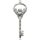 Key with Claddagh Pendant - Sterling Silver 1 1/2 x 1/2 5110SS Key with Claddagh Pendant - Sterling Silver 1 1/2 x 1/2 5110SS