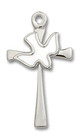White Inlay Holy Spirit Cross Pendant - Sterling Silver 7/8 x 1/2 5229WSS White Inlay Holy Spirit Cross Pendant - Sterling Silver 7/8 x 1/2 5229WSS