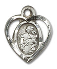 Cut Out Heart Shaped St Joseph Pendant Charm - Sterling Silver 5406SS Cut Out Heart Shaped St Joseph Pendant Charm - Sterling Silver 5406SS