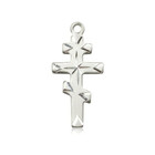 Large Embellished Greek Orthodox Cross Pendant - Sterling Silver 1 x 1/2 5416SS
