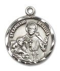 St Camillus de Lellis Medal - Sterling Silver 7/8 x 3/4 Round Pendant 5425SS