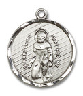 Large St Peregrine Medal - Sterling Silver 1 x 7/8 Round Pendant 5437SS Large St Peregrine Medal - Sterling Silver 1 x 7/8 Round Pendant 5437SS