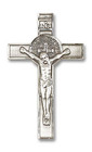St Benedict Pectoral Crucifix Pendant - Sterling Silver 3 x 1 3/4 5638SS St Benedict Pectoral Crucifix Pendant - Sterling Silver 3 x 1 3/4 5638SS