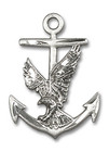 Eagle on Anchor Pendant - Sterling Silver 1 x 5/8 5691SS Eagle on Anchor Pendant - Sterling Silver 1 x 5/8 5691SS