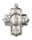 Large Our Lady of Guadalupe Multi-Saint 5-Way Medal - Sterling Silver 1 1/4 x 1 Pendant 5705SS Large Our Lady of Guadalupe Multi-Saint 5-Way Medal - Sterling Silver 1 1/4 x 1 Pendant 5705SS