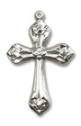 Embellished Large Cross Pendant - Sterling Silver 1 x 5/8 6010SS Embellished Large Cross Pendant - Sterling Silver 1 x 5/8 6010SS