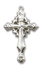 Embellished Large Cross Pendant - Sterling Silver 1 x 5/8 6019SS Embellished Large Cross Pendant - Sterling Silver 1 x 5/8 6019SS