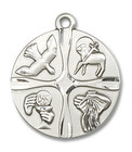 Christian Life Medal - Sterling Silver 1 x 7/8 Round Pendant 6046SS