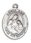 Santa Ana Medal - Sterling Silver Oval Pendant 2 Sizes Santa Ana Medal - Sterling Silver Oval Pendant 2 Sizes