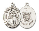 St Joan of Arc Coast Guard Medal - Sterling Silver Oval Pendant 3 Sizes St Joan of Arc Coast Guard Medal - Sterling Silver Oval Pendant 3 Sizes