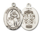 St Joan of Arc National Guard Medal - Sterling Silver Oval Pendant 3 Sizes St Joan of Arc National Guard Medal - Sterling Silver Oval Pendant 3 Sizes