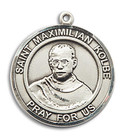 St Maximilian Kolbe Medal - Sterling Silver Round Pendant 2 Sizes