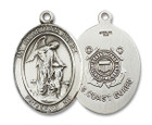 Guardian Angel Coast Guard Medal - Sterling Silver Oval Pendant 3 Sizes Guardian Angel Coast Guard Medal - Sterling Silver Oval Pendant 3 Sizes