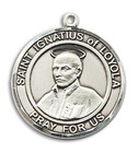 St Ignatius of Loyola Medal - Sterling Silver Round Pendant 2 Sizes