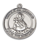 Virgen Del Carmen Medal - Sterling Silver Round Pendant 2 Sizes Virgen Del Carmen Medal - Sterling Silver Round Pendant 2 Sizes