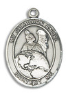 My Guardian Angel Protector Medal - Sterling Silver Oval Pendant 2 Sizes