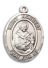St Norbert Medal - Sterling Silver Oval Pendant 2 Sizes St Norbert Medal - Sterling Silver Oval Pendant 2 Sizes