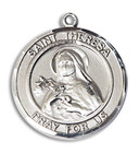 St Theresa Medal - Sterling Silver 3/4 x 5/8 Round Pendant 8106RDSS St Theresa Medal - Sterling Silver 3/4 x 5/8 Round Pendant 8106RDSS