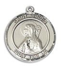 St Brigid Medal - Sterling Silver 3/4 x 5/8 Round Pendant 8123RDSS St Brigid Medal - Sterling Silver 3/4 x 5/8 Round Pendant 8123RDSS