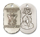 St Christopher Navy Dog Tag Pendant - Sterling Silver 3/4 x 3/8 M26SS6 St Christopher Navy Dog Tag Pendant - Sterling Silver 3/4 x 3/8 M26SS6