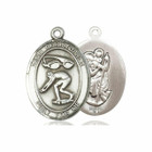 St Christopher Mens Swimming Medal - Sterling Silver Oval Pendant 2 Sizes St Christopher Mens Swimming Medal - Sterling Silver Oval Pendant 2 Sizes